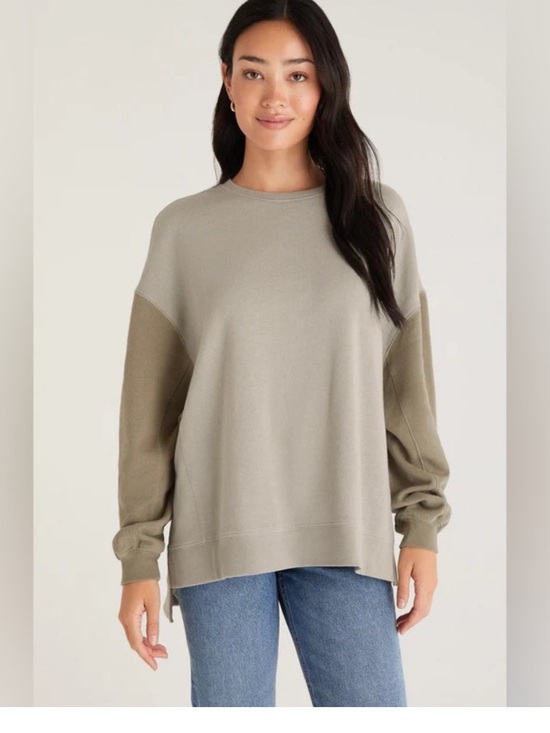 Z Supply Tops - Z-Supply weekender crewneck Colorblock Pullover Sweatshirt Size S Green
